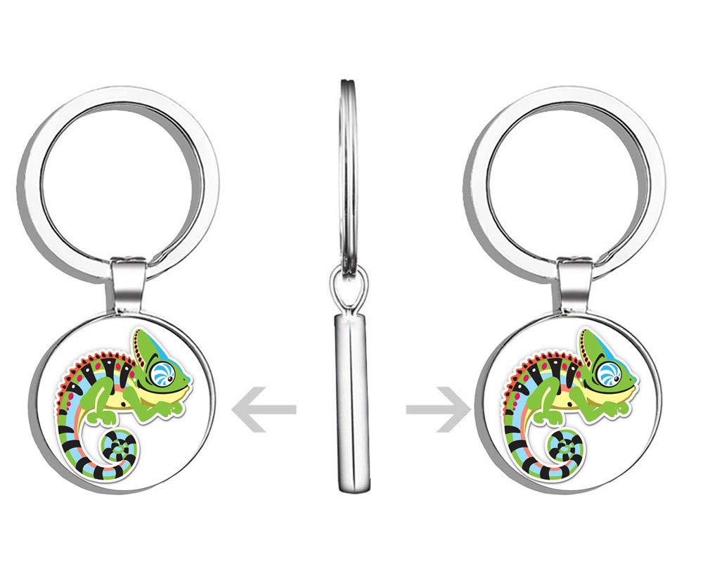 Chameleon Color Changing Metal Keychain - Round Key Ring for House, Car & Office Keys - Durable & Stylish Key Holder for Everyday Use
