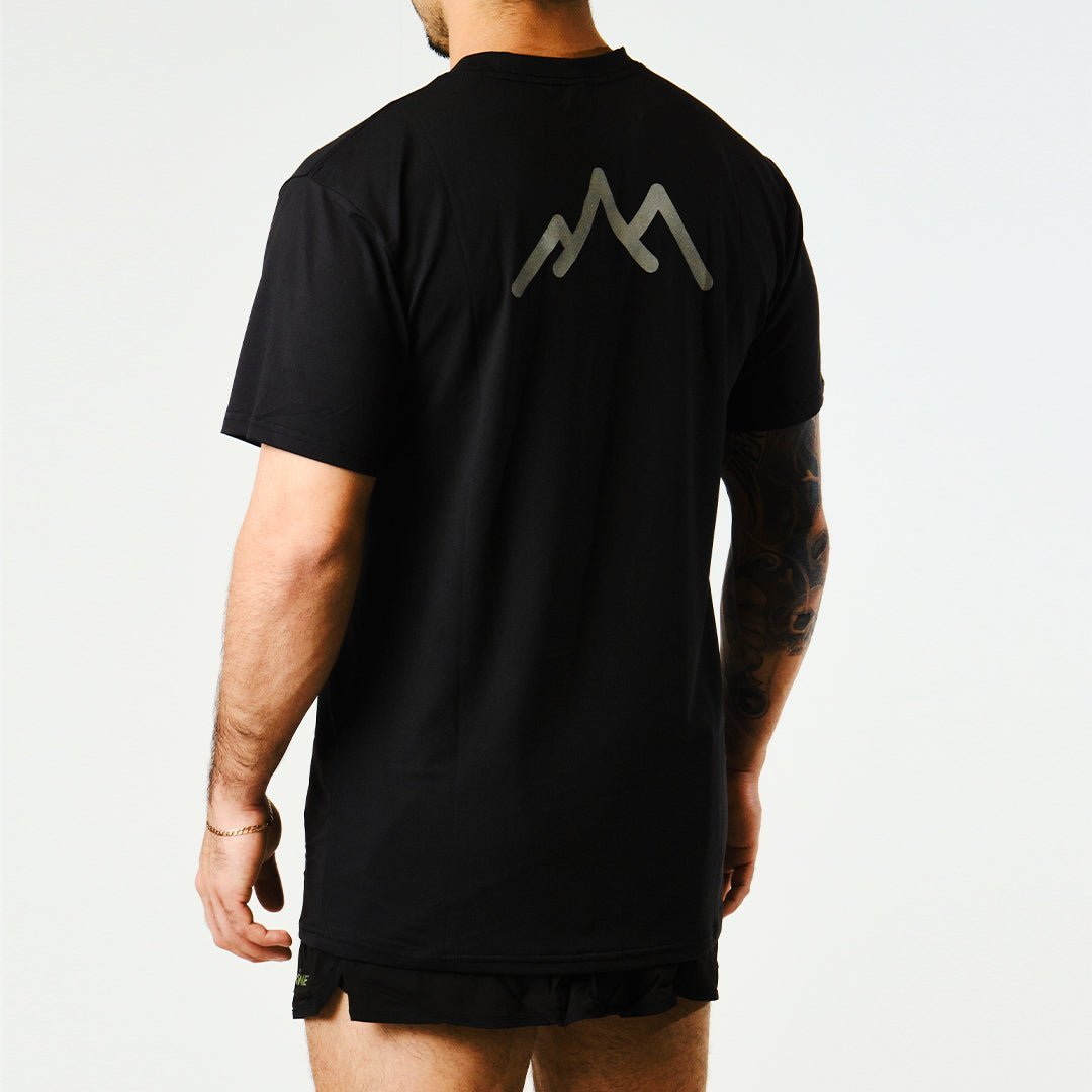 Eco-Friendly Men's Running T-Shirt - Tarkine Ultra Breathable Performance Tee (Black) for Outdoor Jogging & Gym Workouts