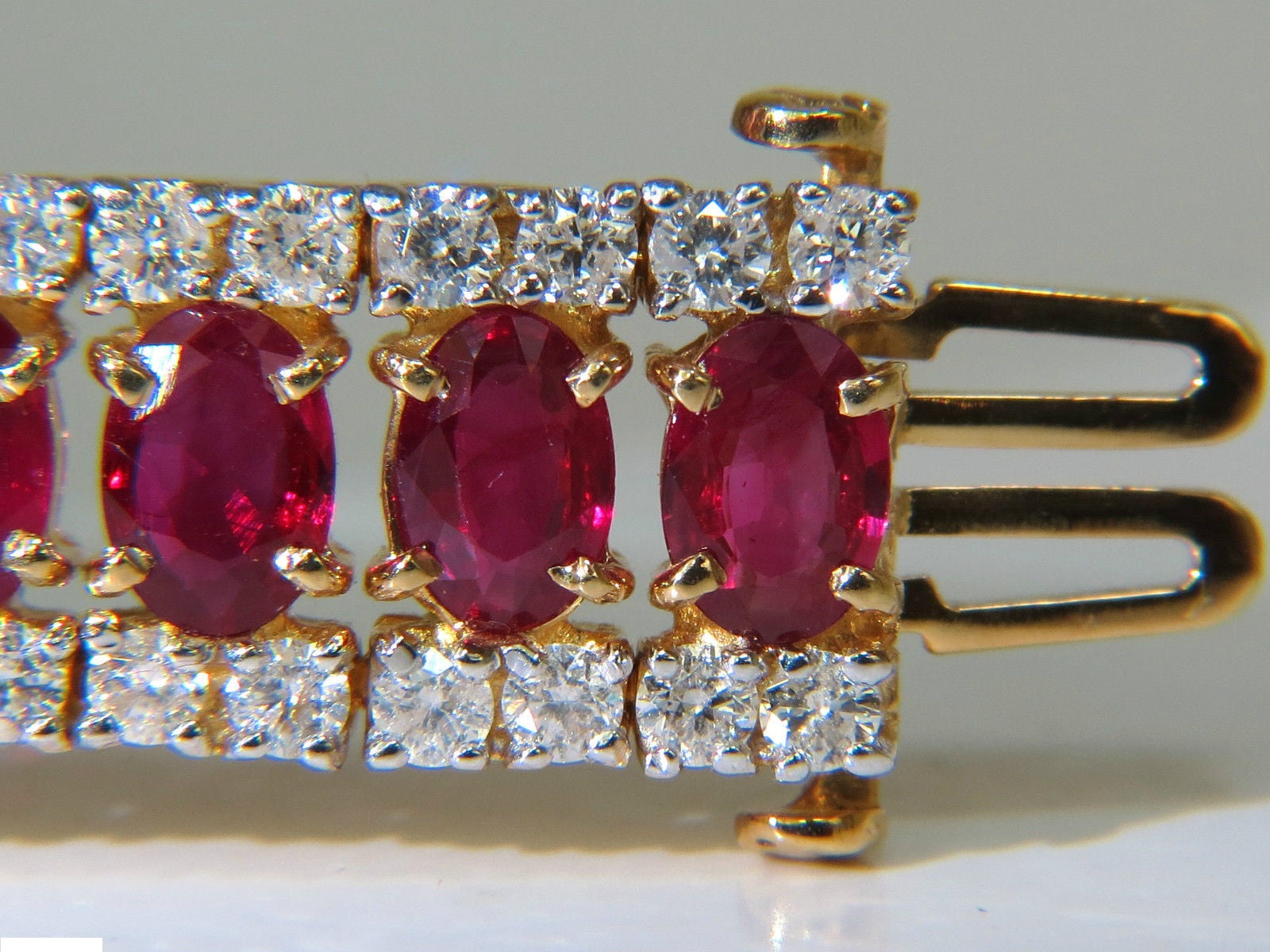 25.13CT Natural Fine Ruby and Diamond Bracelet - Classic Multi-Row Design for Women | Elegant Jewelry Gift for Weddings, Anniversaries & Special Occasions