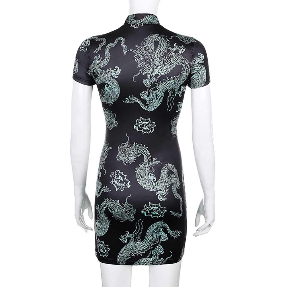 Elegant Floral Print White Bodycon Qipao Dress - Lace Trim Sleeveless Keyhole High Slit Mini Cheongsam for Women | Perfect for Cocktail Parties, Date Nights & Special Occasions