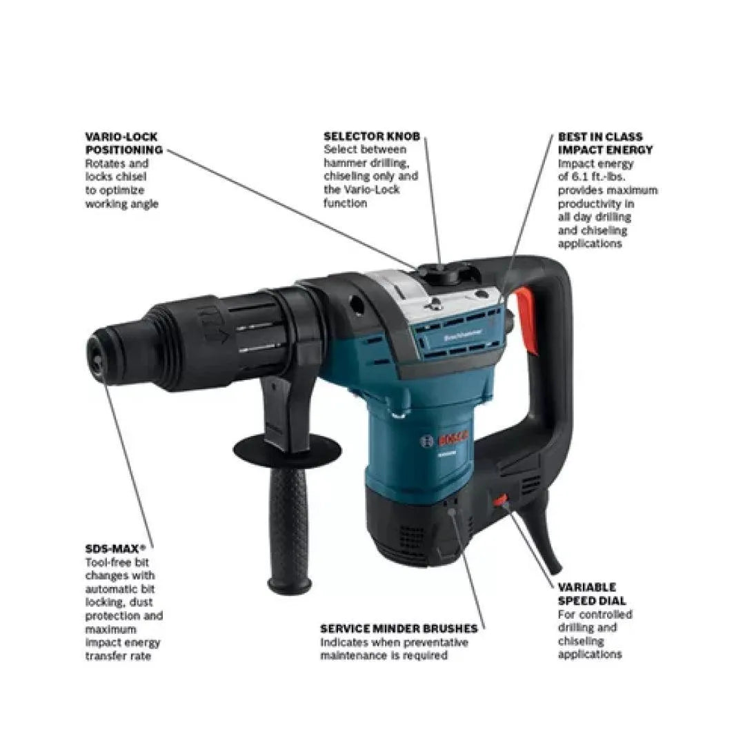 RH540M SDS Max 1-9/16 Inch Rotary Hammer Drill - Heavy Duty Demolition Hammer for Concrete, Brick & Masonry - Perfect for Construction, Renovation & DIY Projects