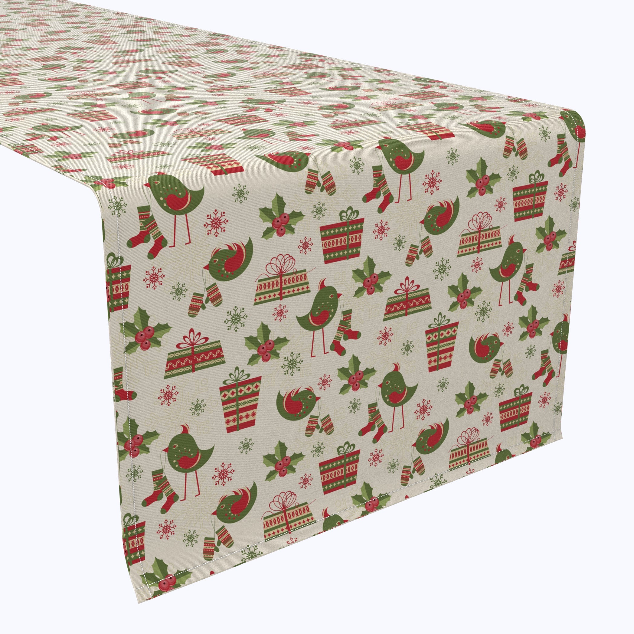Festive Christmas Cotton Table Runner - Holiday Dining Decor for Parties, Weddings & Family Gatherings