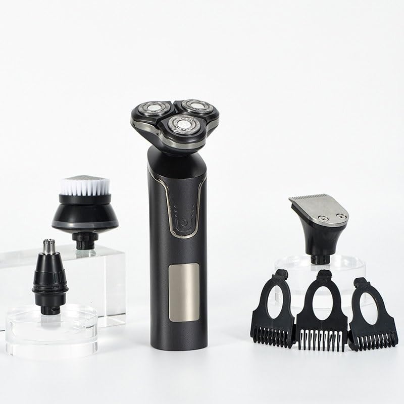 Best Electric Head Shavers for Bald Men - 3-in-1 Multi-Function Shaver with Digital Display, 3D Rotary Blades & Interchangeable Heads for Face, Body & Head Shaving - Perfect for Travel, Gym & Daily Grooming Routine