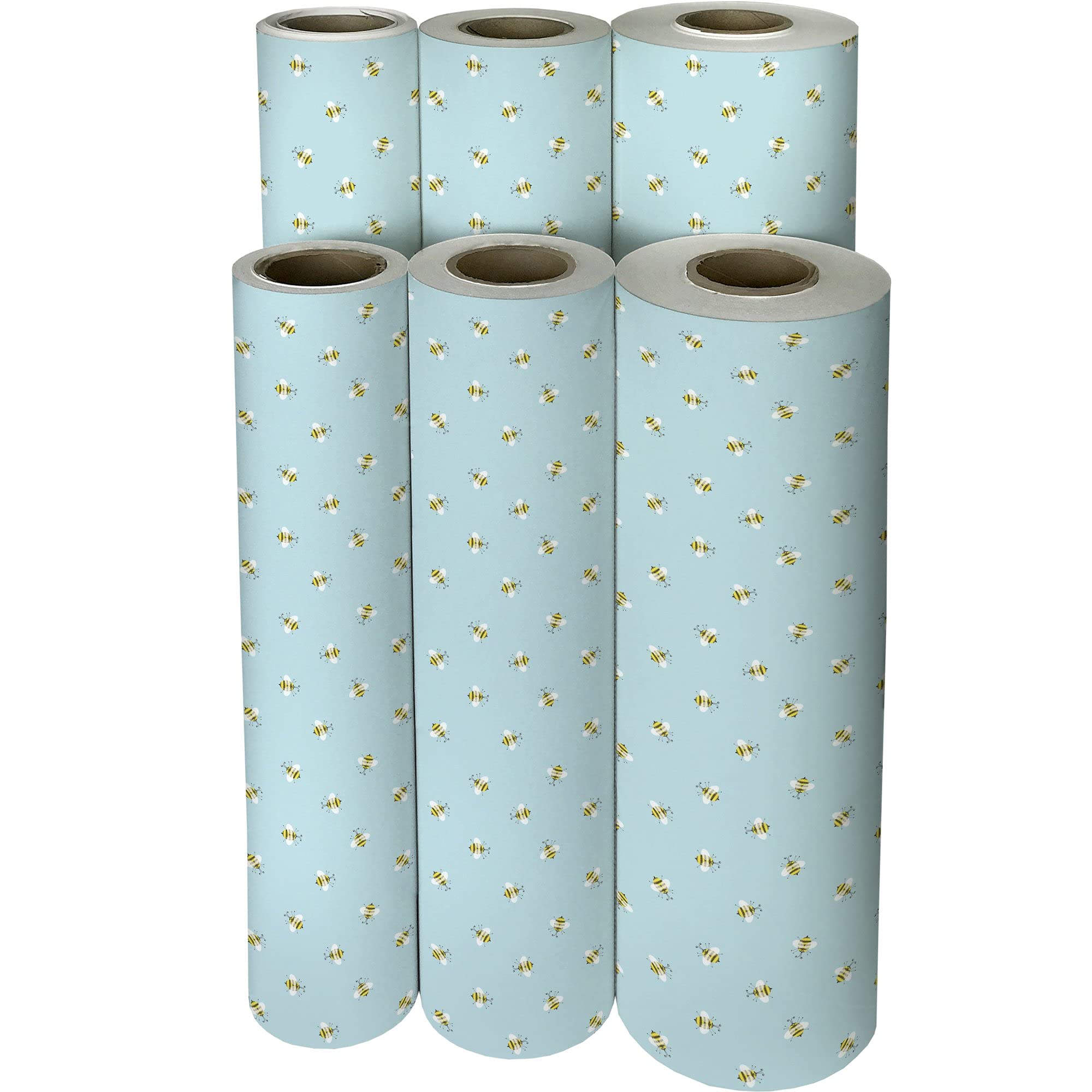 JILLSON & ROBERTS Bulk Honey Bee Gift Wrapping Paper - 1/2 Ream (417 Feet x 24 Inches) - Eco-Friendly Holiday & Birthday Present Wrapping for Parties, Weddings, Baby Showers