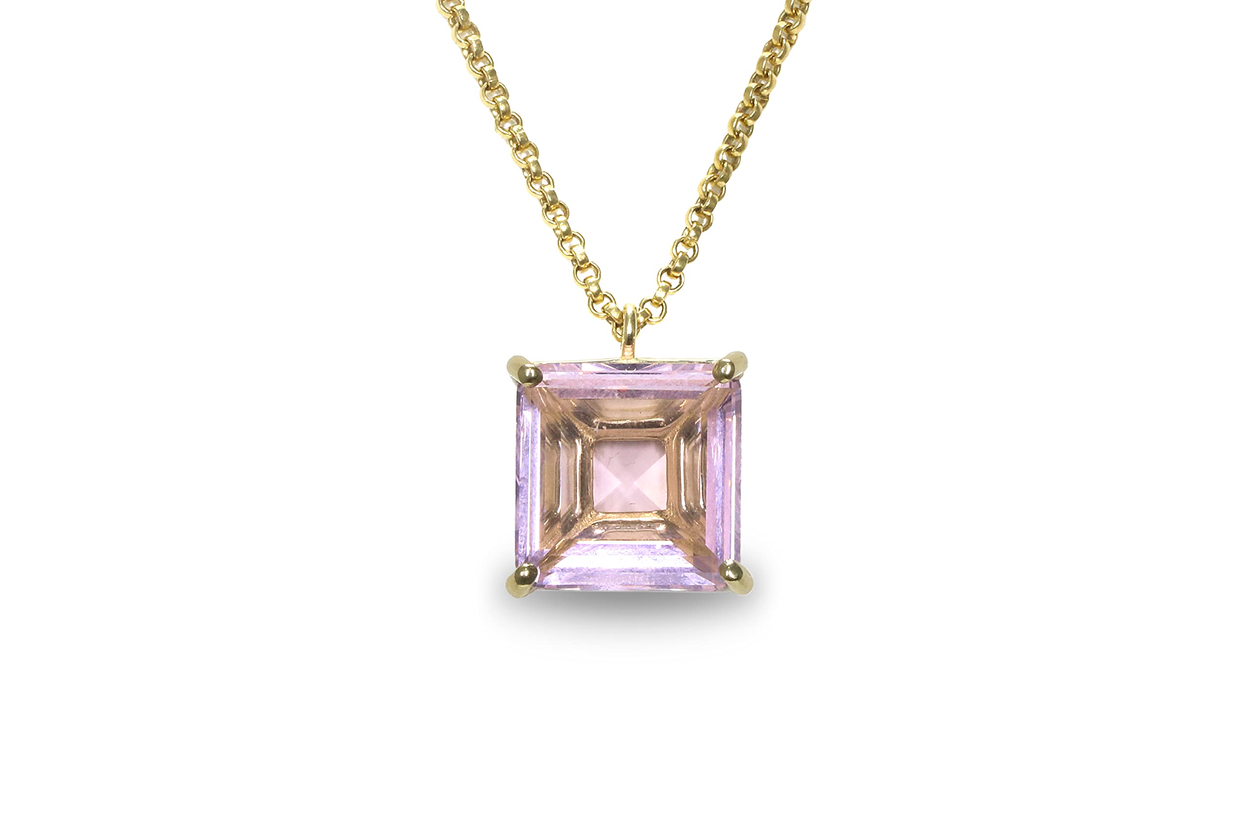 Anemone Jewelry Rose Quartz Pendant Necklace - Natural Gemstone Birthstone Jewelry for Women - Elegant Layering & Statement Necklace - Handmade Fashion Gift for Her - Perfect for Valentine's Day, Anniversary & Birthday Gifts