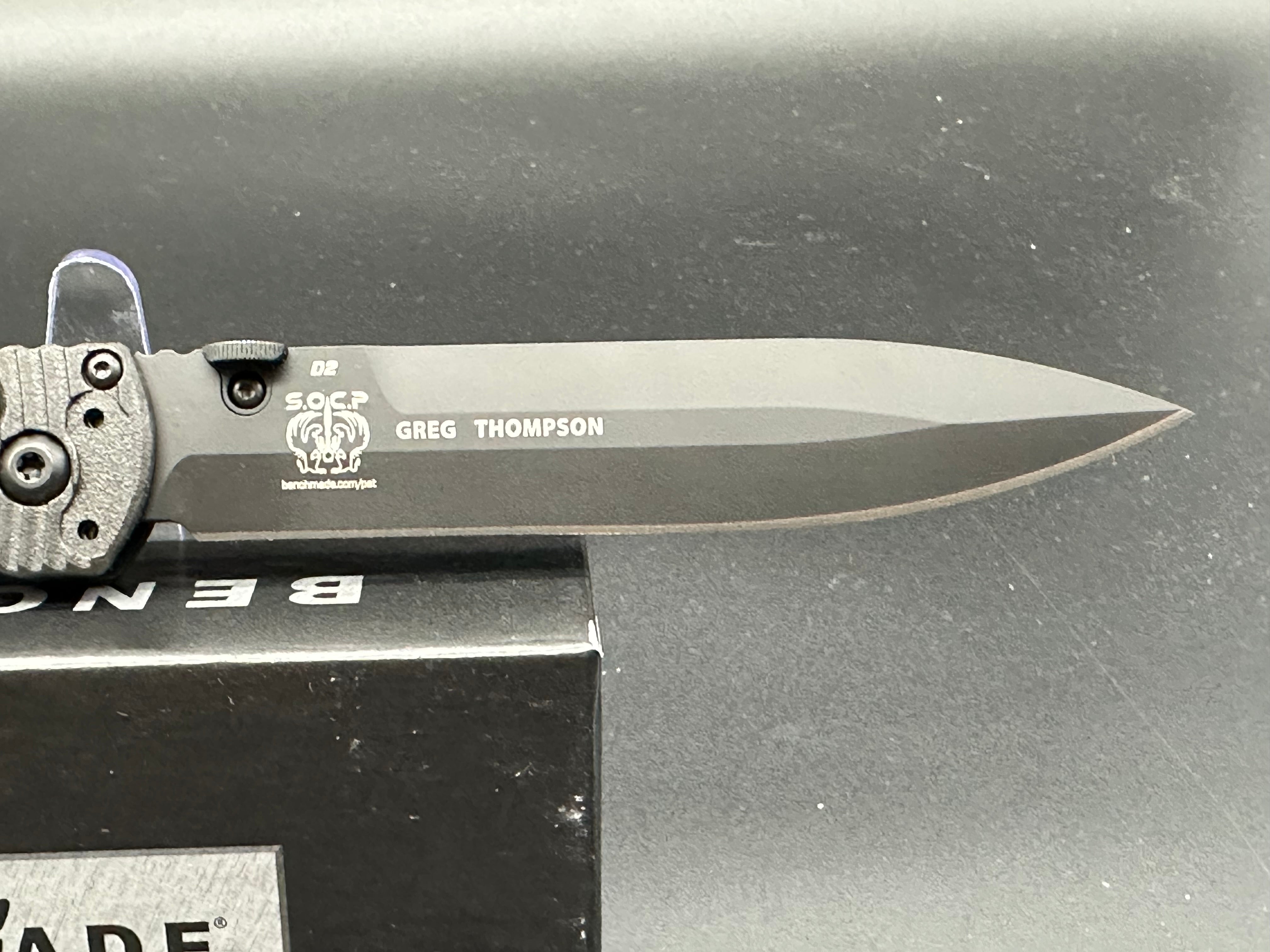 Benchmade SOCP 391BK Tactical Folding Knife - D2 Steel Blade with Polymer Handle for Outdoor Survival, Camping & EDC (Everyday Carry)