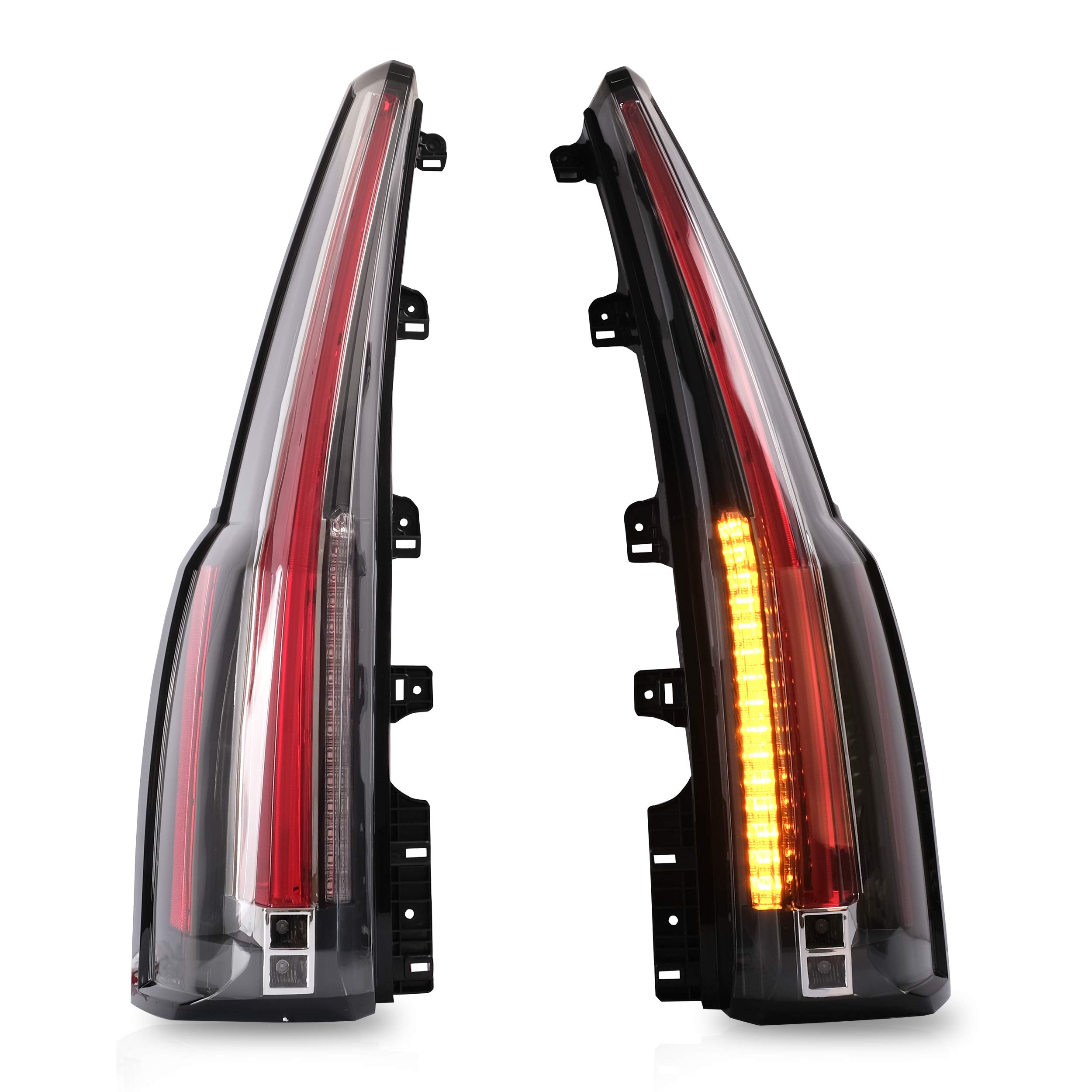 VLAND LED Tail Lights Assembly for 2015-2020 GMC Yukon - Red & Clear Rear Lamps with DRL, Fog Lights & Turn Signal - Plug & Play Replacement - Perfect for Night Driving & Off-Road Adventures