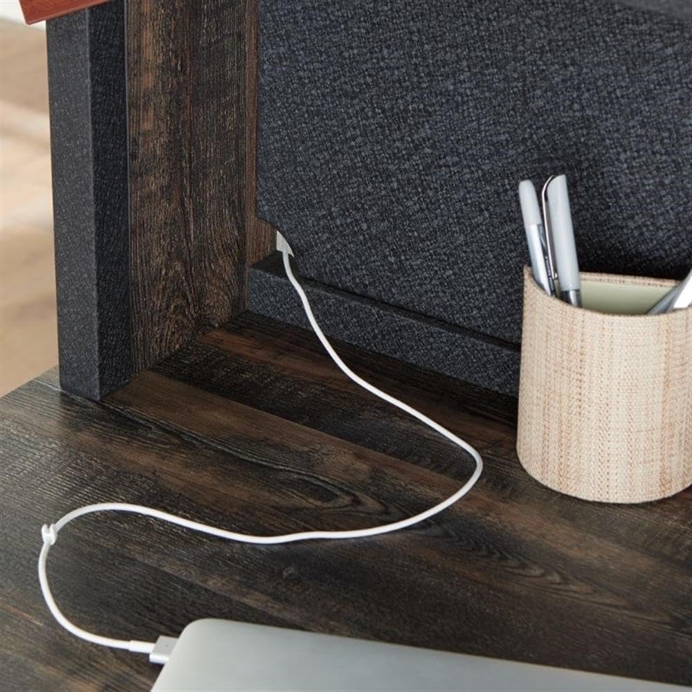 UrbanPro Engineered Wood Computer Hutch in Carbon Oak Finish - Home Office Desk Organizer with Storage Shelves for Study, Workstation & Small Space Organization