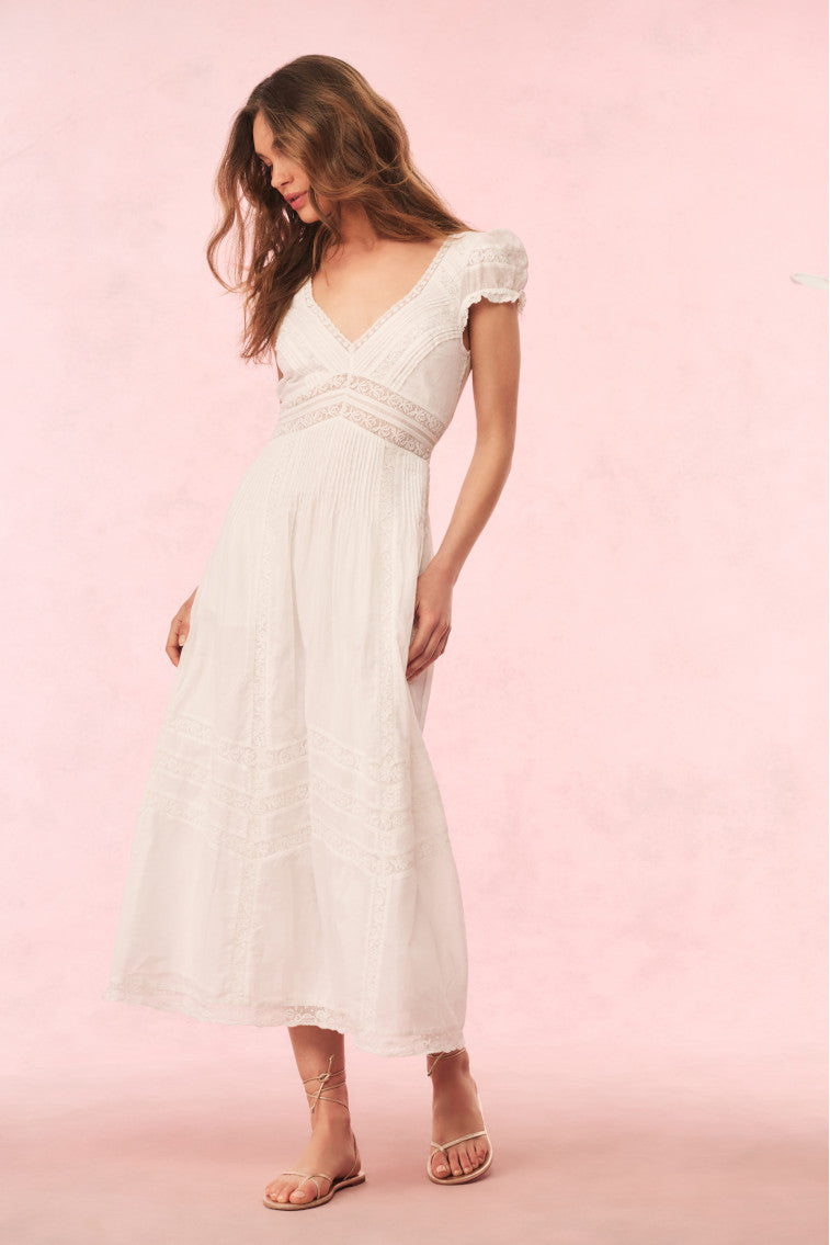 Suvi Cotton Midi Dress for Women - Soft & Comfortable Summer Casual Dress with Flowy Skirt - Perfect for Beach, Brunch, and Everyday Wear