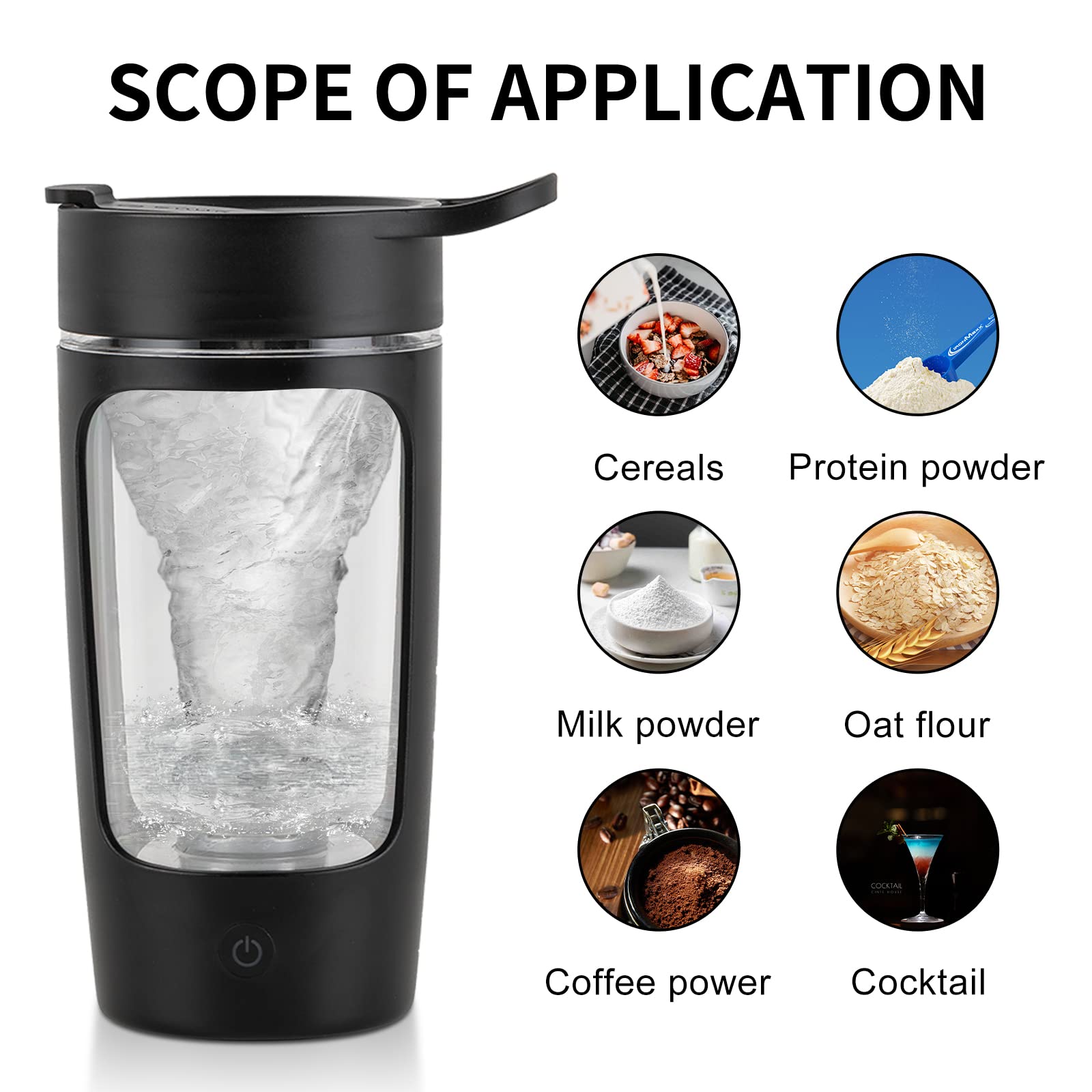 EQURA Electric Protein Shaker Bottle - 650ml USB C Rechargeable Blender for Protein Shakes & Smoothies | BPA Free Tritan Material | Perfect for Gym, Workout & Post-Training Recovery