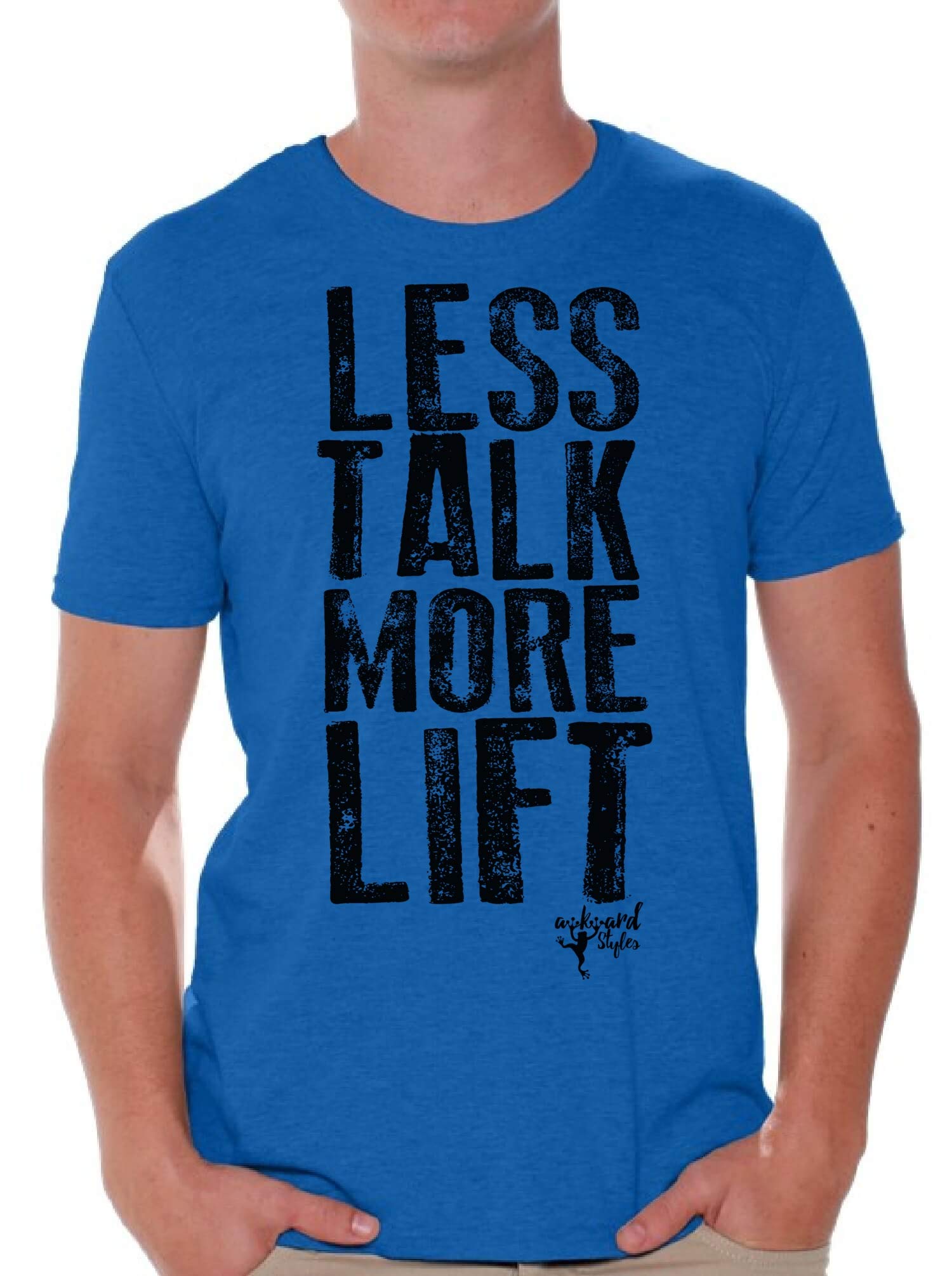 Awkwardstyles Motivational Gym T-Shirt - Less Talk More Lift Workout Quote Tee for Men & Women | Perfect for Weightlifting, Bodybuilding & Fitness Enthusiasts
