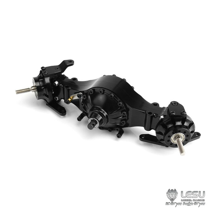 LESU Metal Front Rear Axles Differential Lock Suspension Set Linkage Rod for DIY 1/14 Tamiya RC Truck Tractor Dumper - Heavy Duty Off-Road Crawler & Construction Vehicle Upgrade Parts
