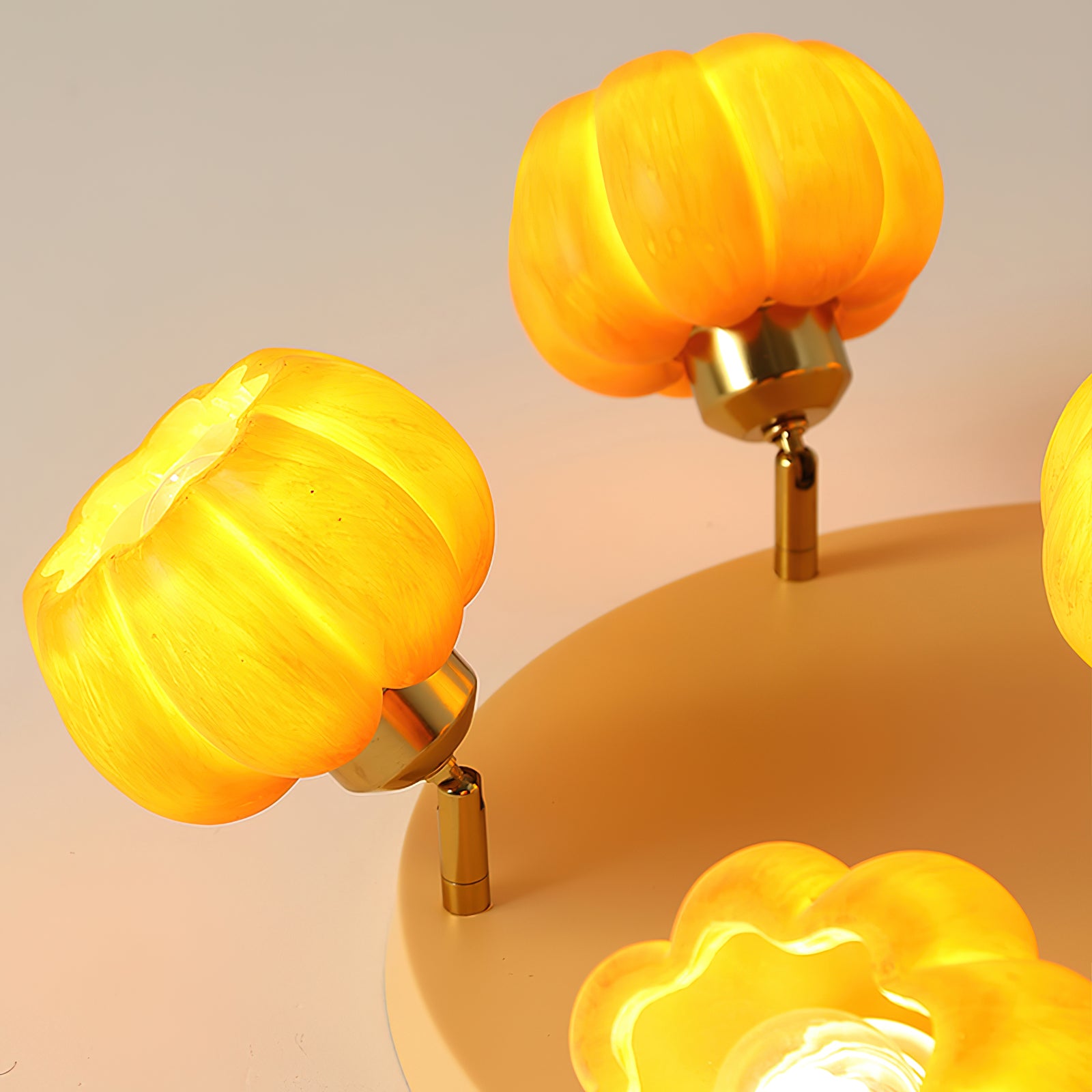 Stylish Modern Pumpkin-Shaped Ceiling Light Fixture - LED Hanging Pendant Lamp for Halloween, Fall Decor, Living Room, Bedroom, Dining Room - Warm White Light for Cozy Home Ambience