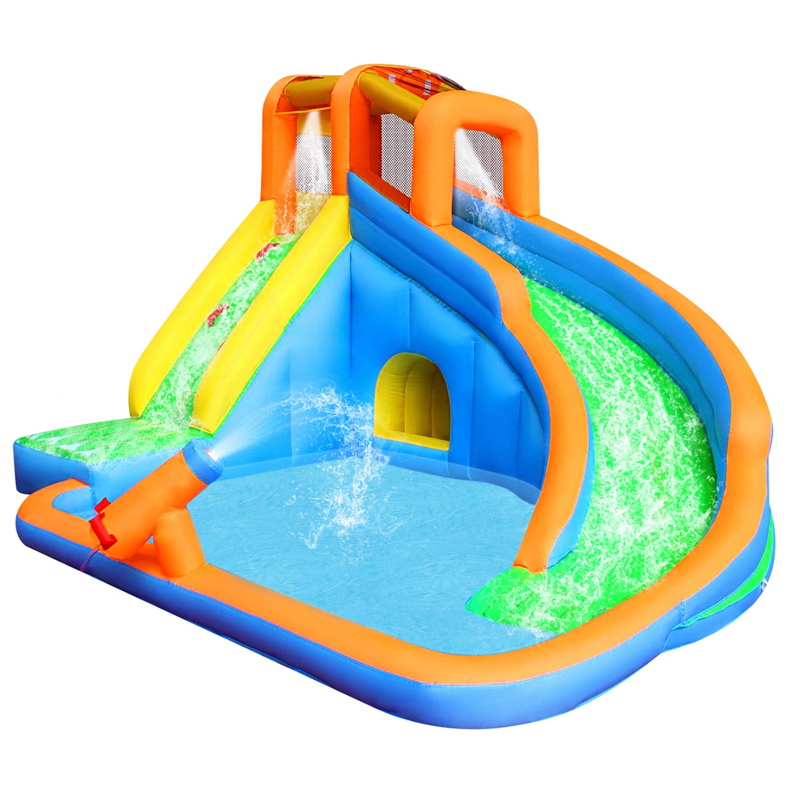 Best RETRO JUMP Inflatable Water Slide for Kids - Outdoor Backyard Water Park with Blower, Stakes, Water Tube & Storage Bag - Perfect for Summer Parties, Birthdays & Family Fun (Includes Patch Kits)