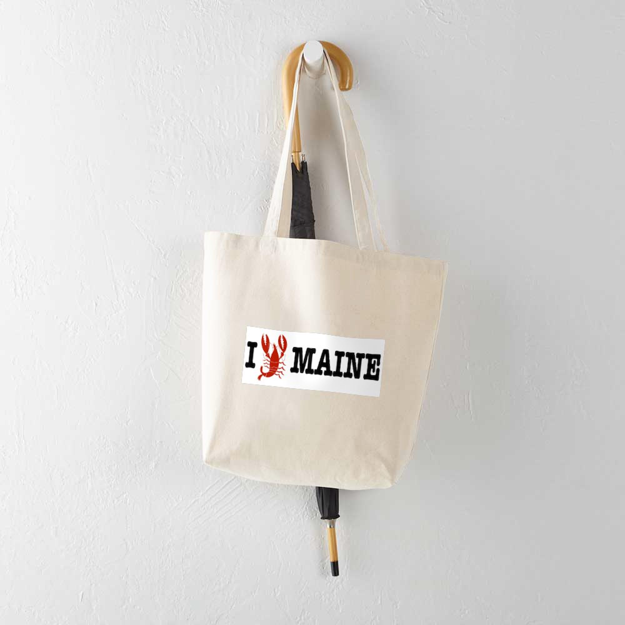 I Love Maine Tote Bag - Natural Canvas Reusable Shopping Bag for Groceries, Beach & Daily Use | Eco-Friendly & Durable