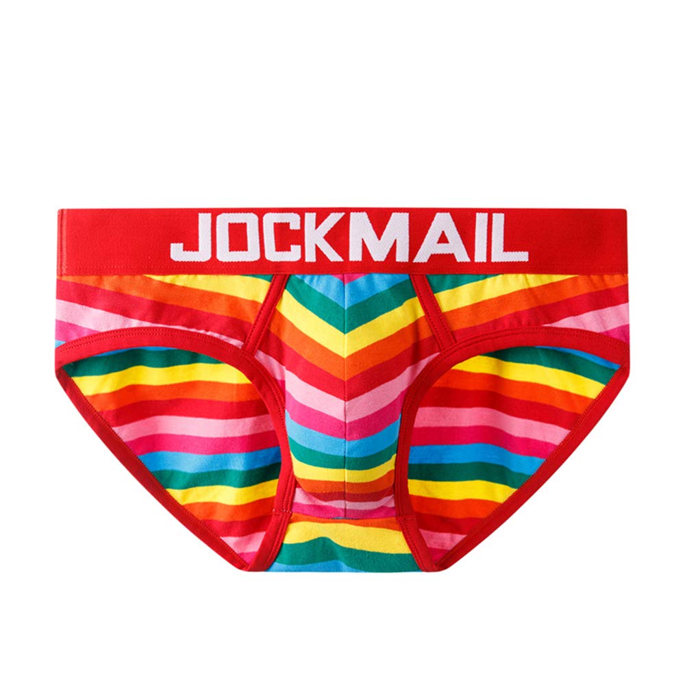 **JOCKMAIL Men's Cotton Low Waist Brief Underwear - Rainbow Colors for Comfort & Style - Perfect for Gym, Daily Wear & Travel**