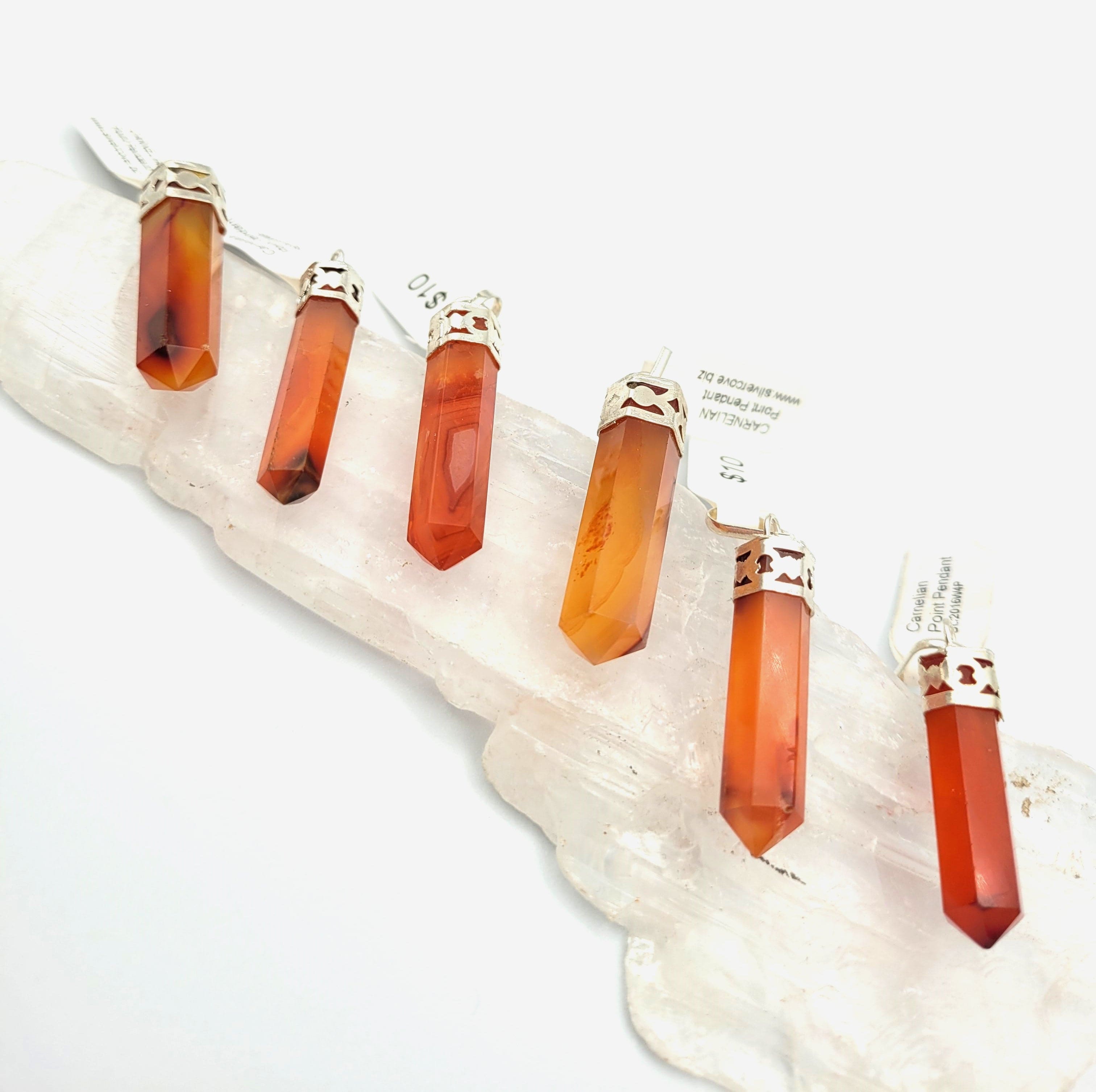 Natural Carnelian Gemstone Point Pendant Necklace - Healing Crystal Jewelry for Chakra Balancing & Energy Protection - Perfect for Meditation, Yoga & Spiritual Gifts