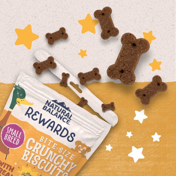 Natural Balance Crunchy Dog Biscuits with Real Duck – Small Breed Recipe, 8oz – Healthy Treats for Training & Dental Care