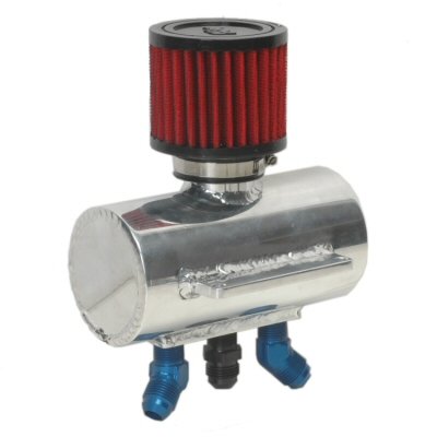 Pacific Customs Billet Breather Canister with Baffle & Horizontal Tab Mount - No Filter/Fittings Included - Perfect for Automotive & Marine Engine Ventilation Systems