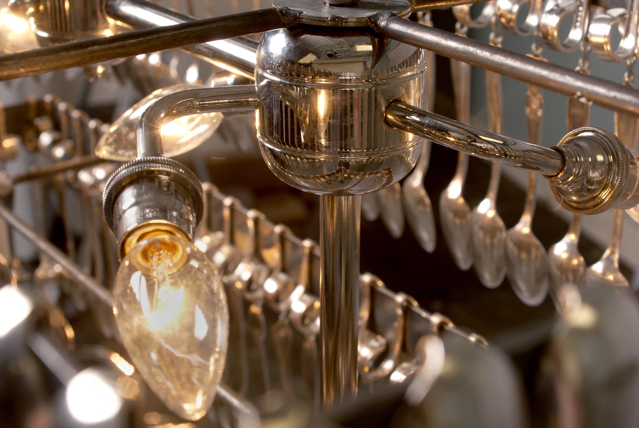 Double Tier Rectangular Spoon Chandelier - Elegant Dining Room Lighting Fixture for Kitchen Island & Farmhouse Decor