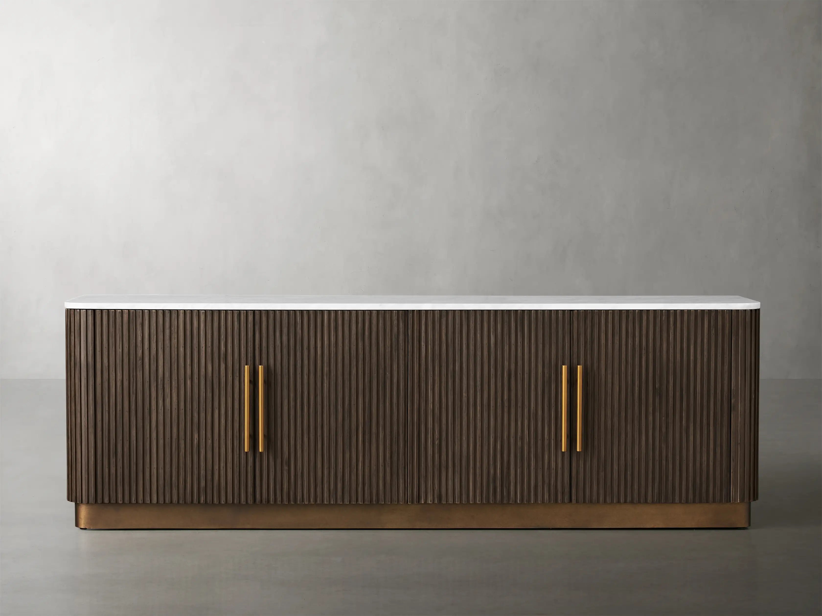 Fimley Modern TV Stand Media Console with Storage Shelves - Perfect for Living Room, Bedroom & Home Theater Entertainment Centers