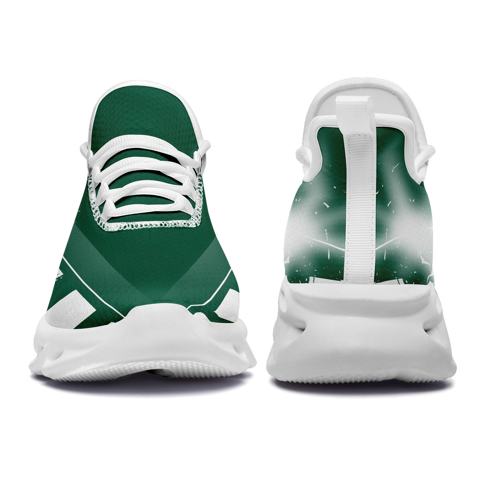 Custom Green & White New York Maxsoul Personalized Sneakers FN003 D020260 - Breathable Comfort Shoes for Walking, Running & Casual Wear - Size 28 Online Customization Available
