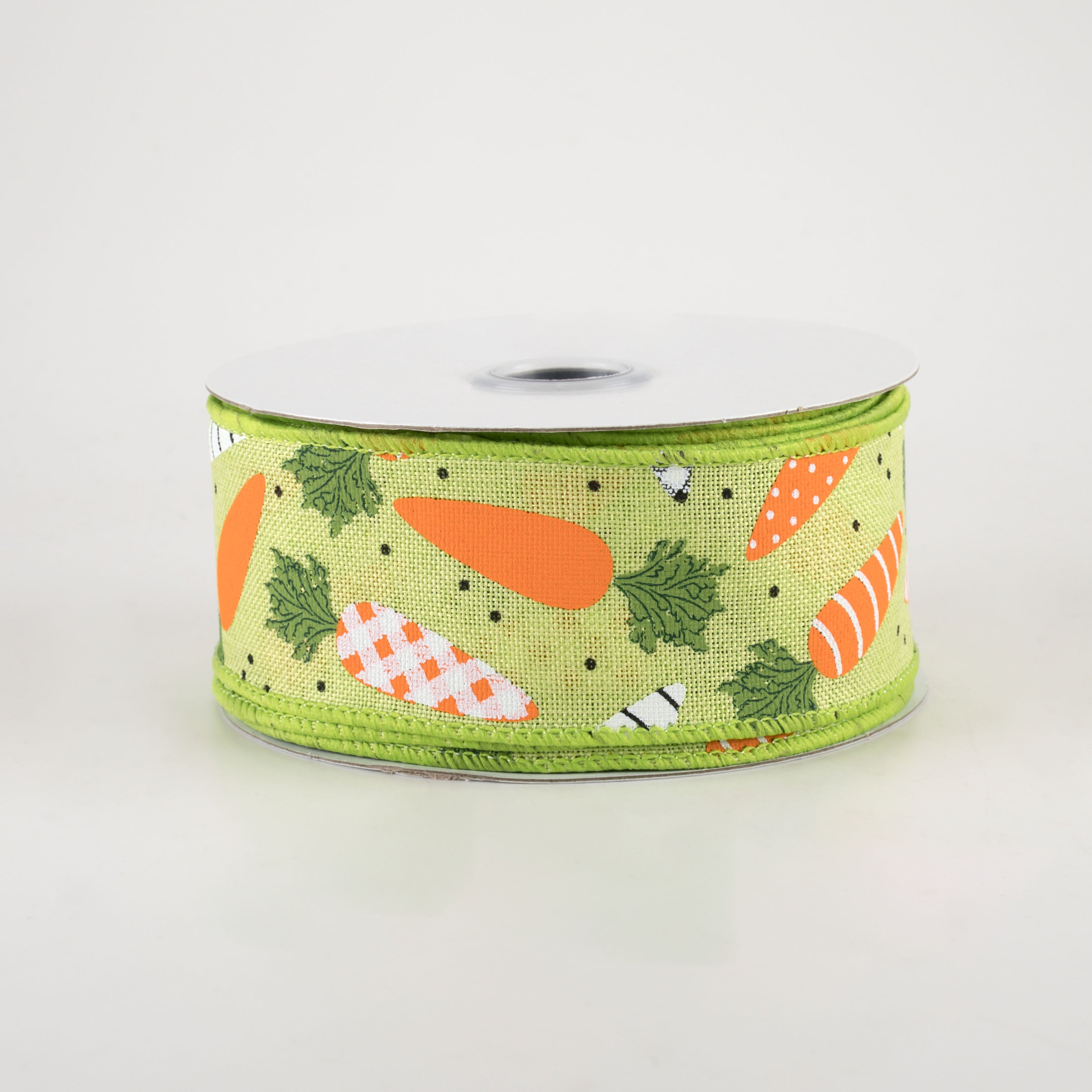 1.5 Inch Patterned Carrots Ribbon - Bright Green Royal (10 Yards) - Perfect for Gift Wrapping, Scrapbooking, and DIY Crafts