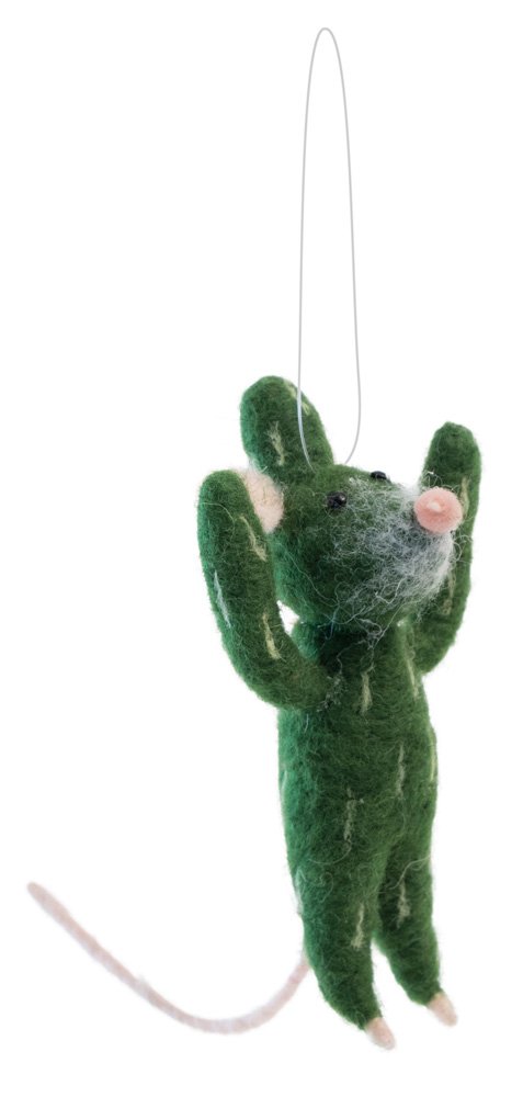 Boston International Christmas Ornament - Carly The Cactus Mouse Holiday Decoration for Tree, Gift & Festive Home Decor