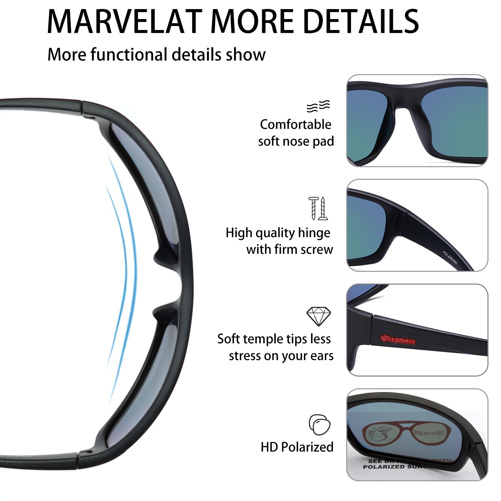 Polarized Sport Sunglasses for Men - Matte Finish UV400 Protection Mirrored Lens - Running, Cycling, Fishing & Outdoor Activities