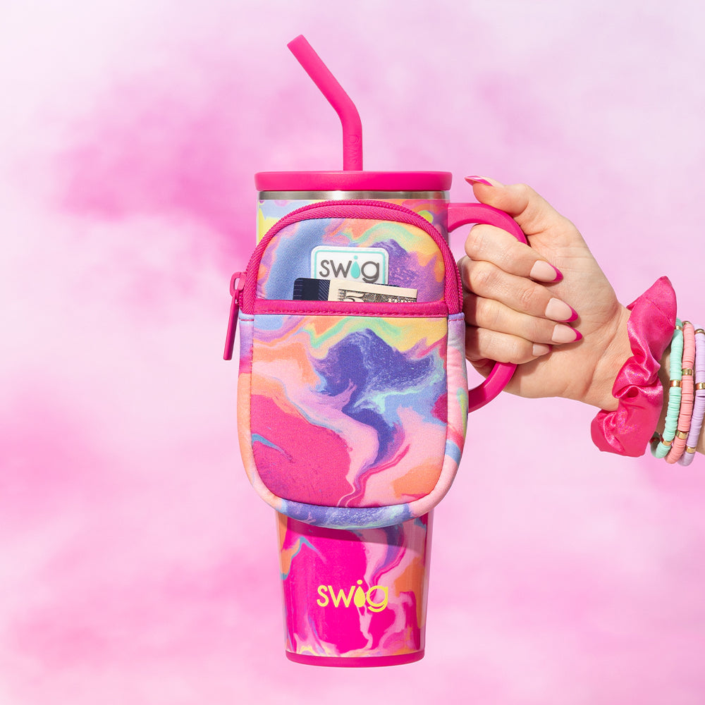 Candy Crush Mega Mug Pouch - Large Insulated Travel Coffee Cup Holder for Commuters, Office & Outdoor Activities