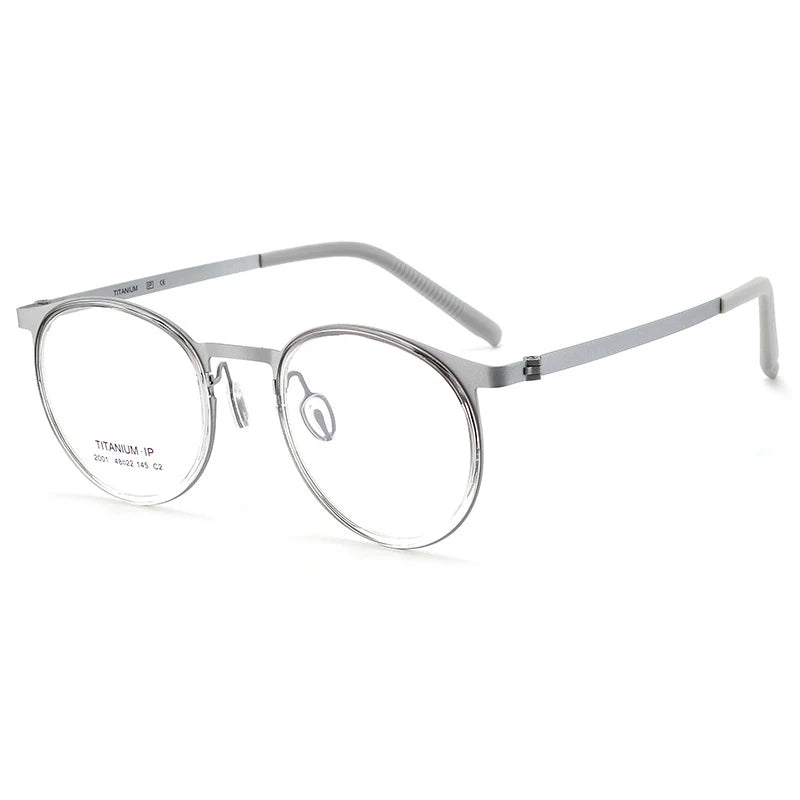 Bclear Women's Full Rim Round Titanium Eyeglasses L2001 - Lightweight & Durable Eyewear for Work, Reading & Fashion