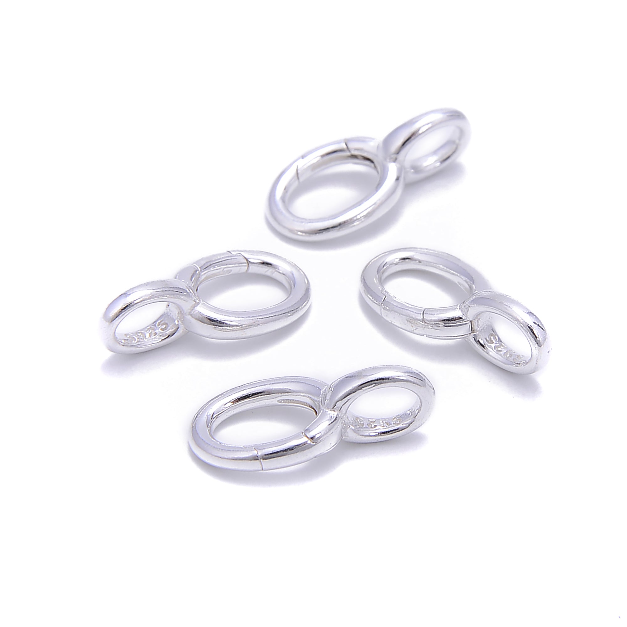 925 Sterling Silver Oval Clasp for Jewelry Making - 7x14mm & 10x21mm Sizes (2 Pcs/Bag) - Perfect for Necklaces, Bracelets & DIY Craft Projects