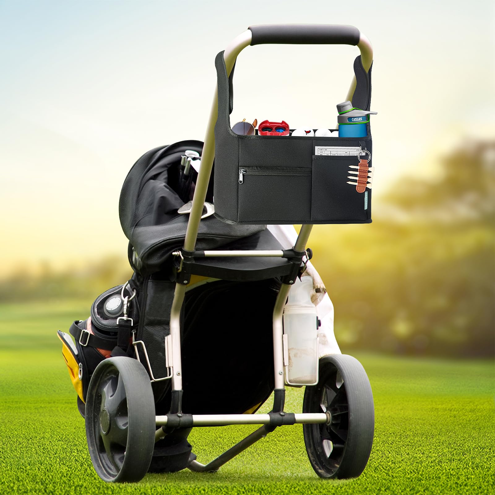 Premium Golf Push Cart Bag - Lightweight & Durable Golf Organizer with Comfortable Handles - Perfect for Golf Course, Driving Range & Travel Storage