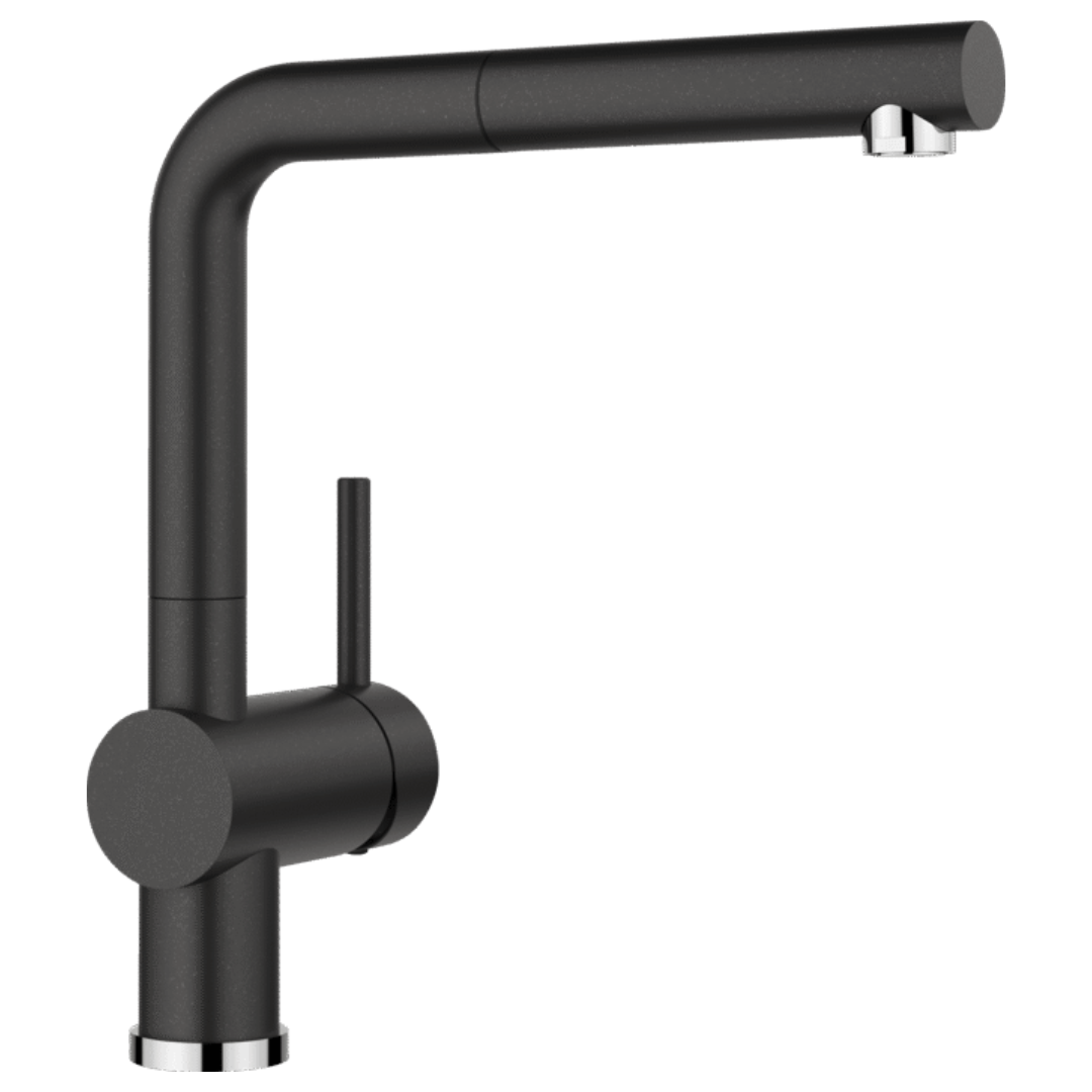 Blanco LINUS S Stainless Steel Pull-Out Tap Kitchen Sink Mixer - Modern Anthracite Finish | Perfect for Contemporary Kitchen Remodeling & Home Renovation Projects