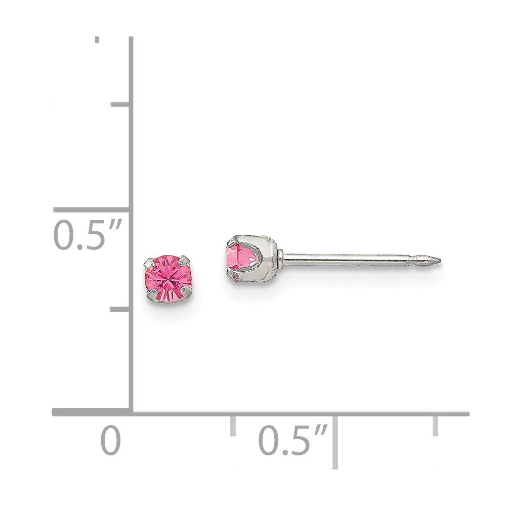 Inverness 3mm Rose Crystal Stud Earrings for Women - Hypoallergenic Stainless Steel Jewelry - Perfect for Gifts, Parties & Everyday Wear
