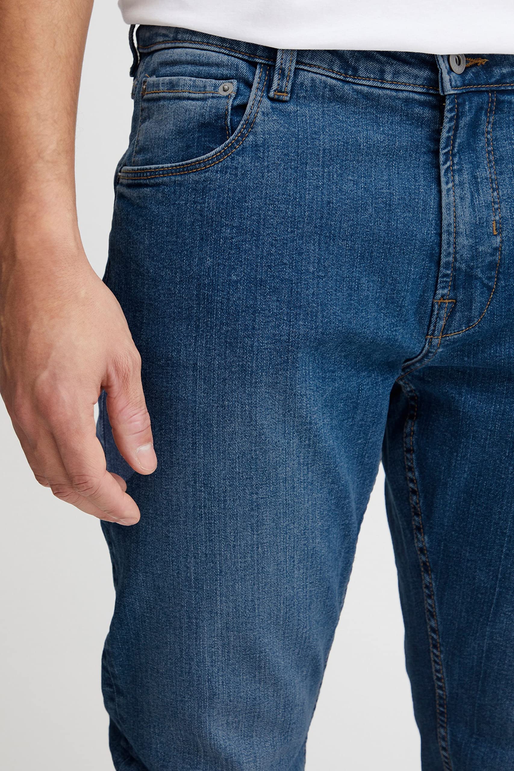 Men's Denim Jeans - Solid SDDunley Joy 2180079-ME Mid Blue Wash, 36W x 34L | Comfortable Straight Fit for Casual Wear & Everyday Style