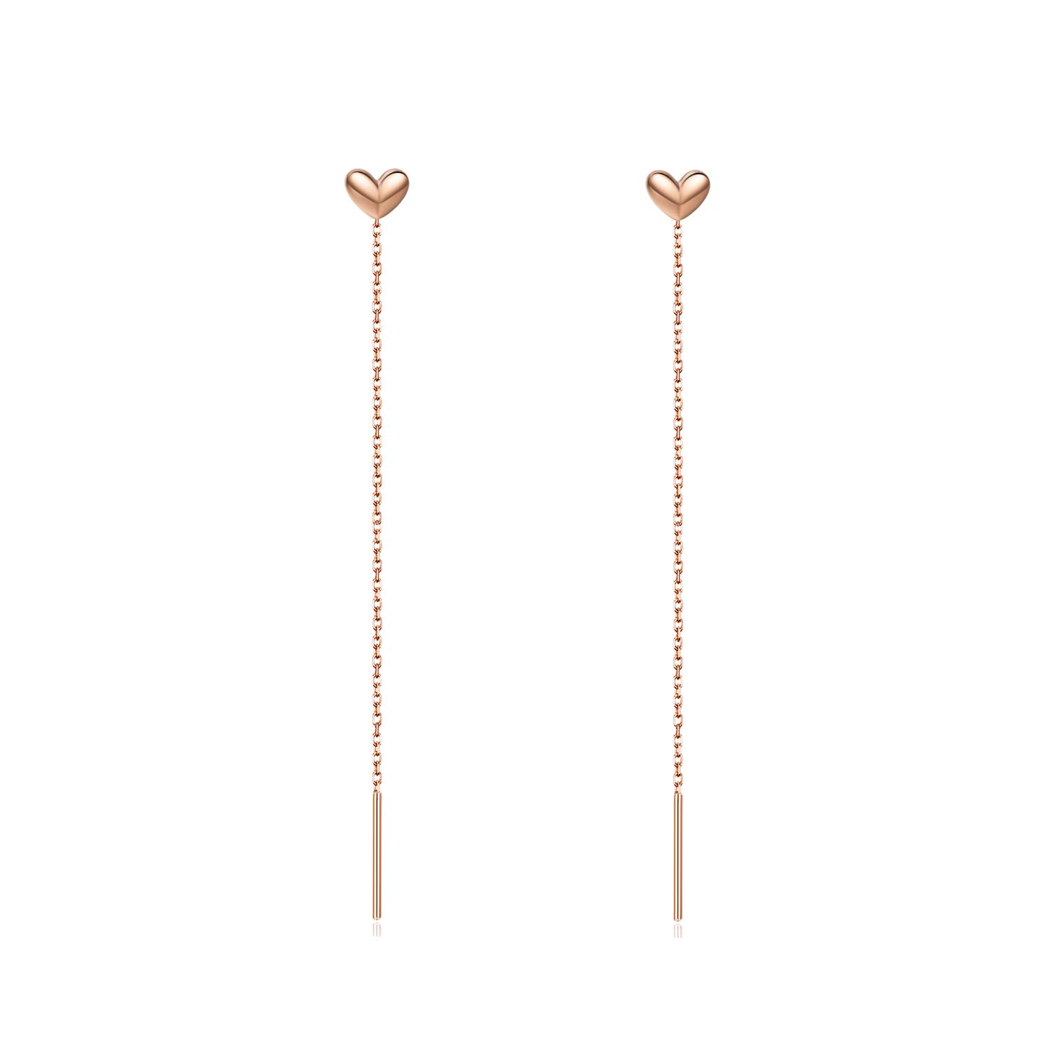 Elegant S.Leaf Sterling Silver Stud Earrings for Women - 14K Gold Plated Tiny Heart Earrings | Dainty Minimalist Jewelry for Everyday Wear, Gift Giving & Special Occasions