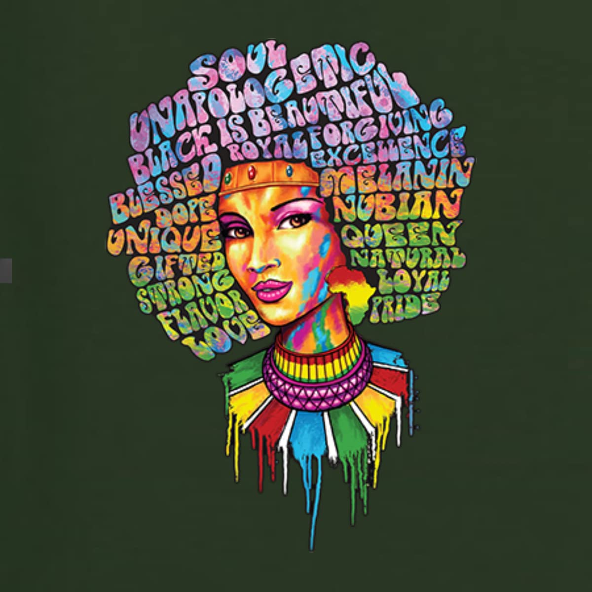 Wild Bobby Words of Character Strong Black Woman Black Pride Unisex Crewneck Graphic Sweatshirt - Comfortable Cotton Pullover for Casual Wear, Street Style & Empowerment Outfits