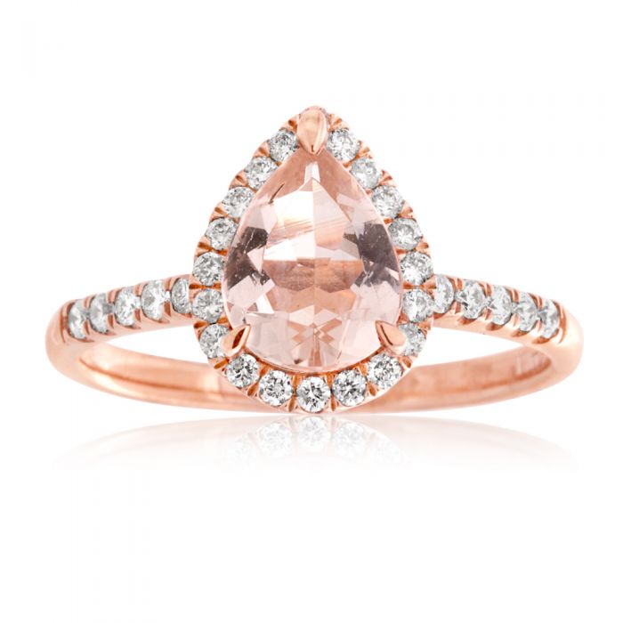 9ct Rose Gold 1.50 Carat Morganite & 0.30 Carat Diamond Engagement Ring - Perfect for Proposals, Anniversaries & Special Occasions