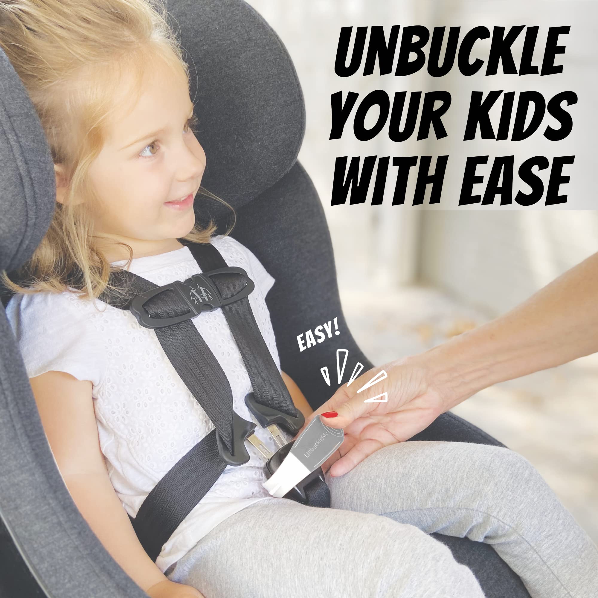 UnbuckleMe Car Seat Buckle Release Tool - Gray & Purple 2 Pack - Easy Child Safety Solution for Parents - Perfect for Travel, School Pickup & Emergency Situations