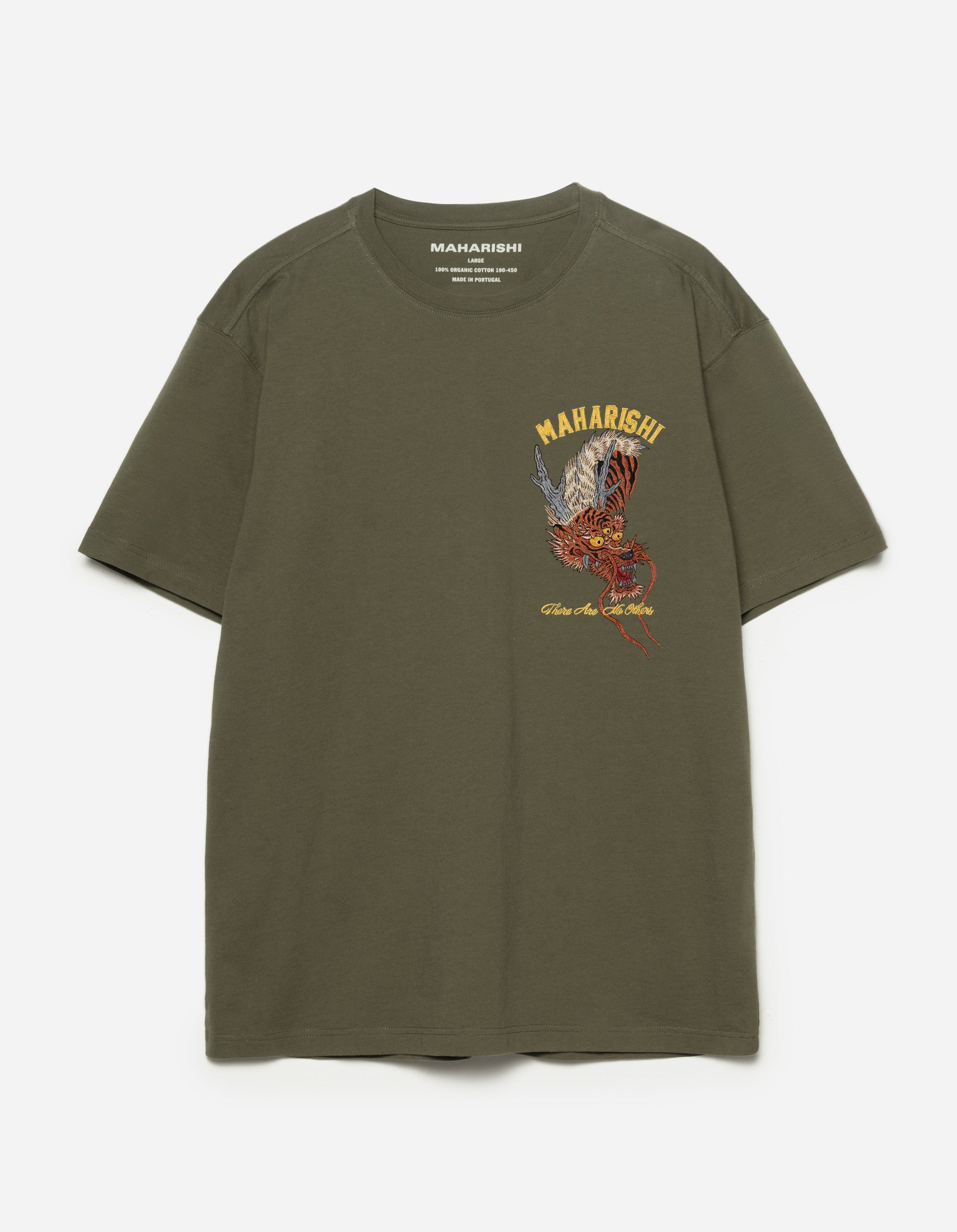 6100 Tour Tiger Dragon Graphic T-Shirt for Men - Olive Green OG 107F - Casual Streetwear & Vintage Style Tee for Daily Wear and Outfits