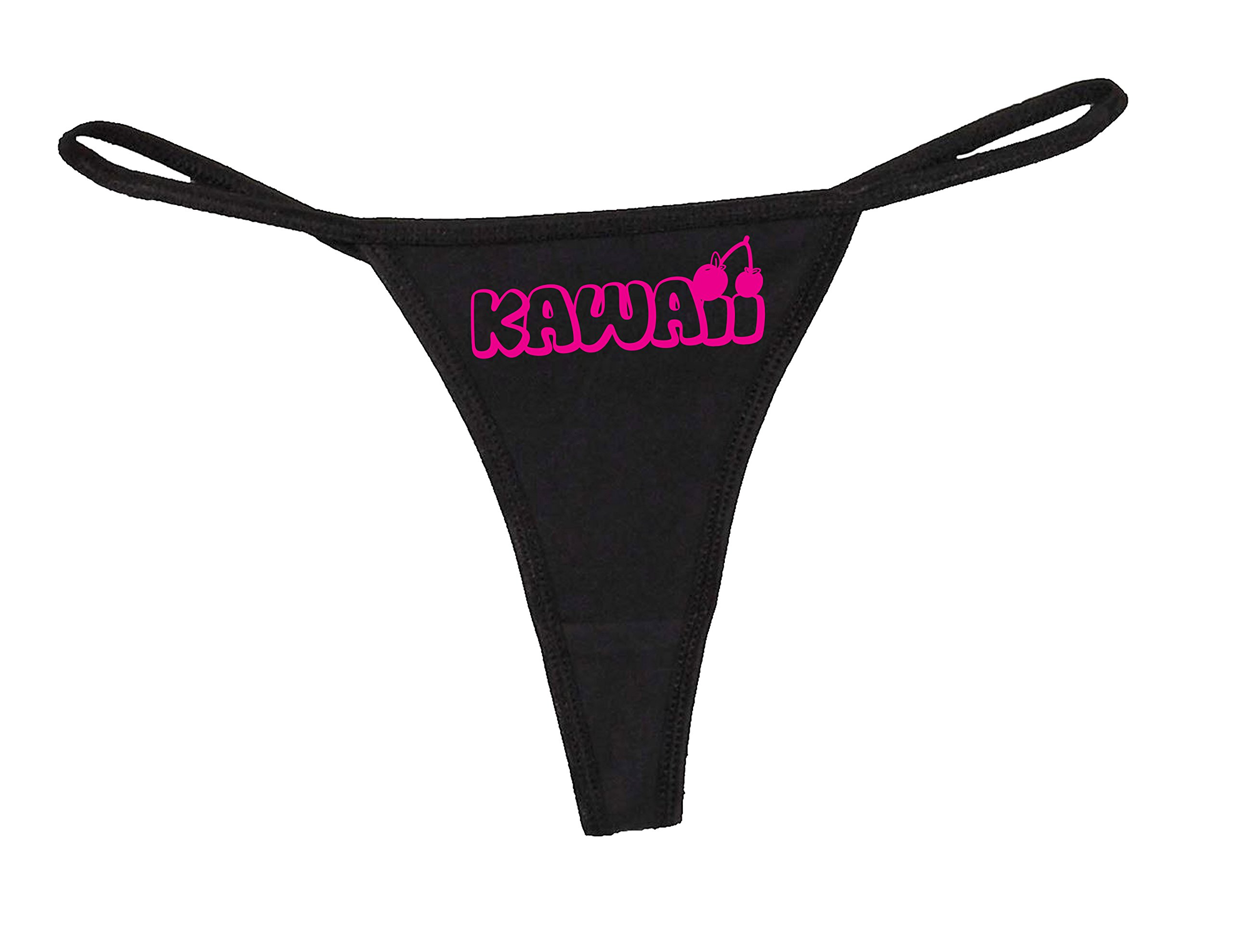 STUFF WITH ATTITUDE Kawaii Black Thong Panties - Sexy Lingerie for Women - Perfect for Date Night & Special Occasions