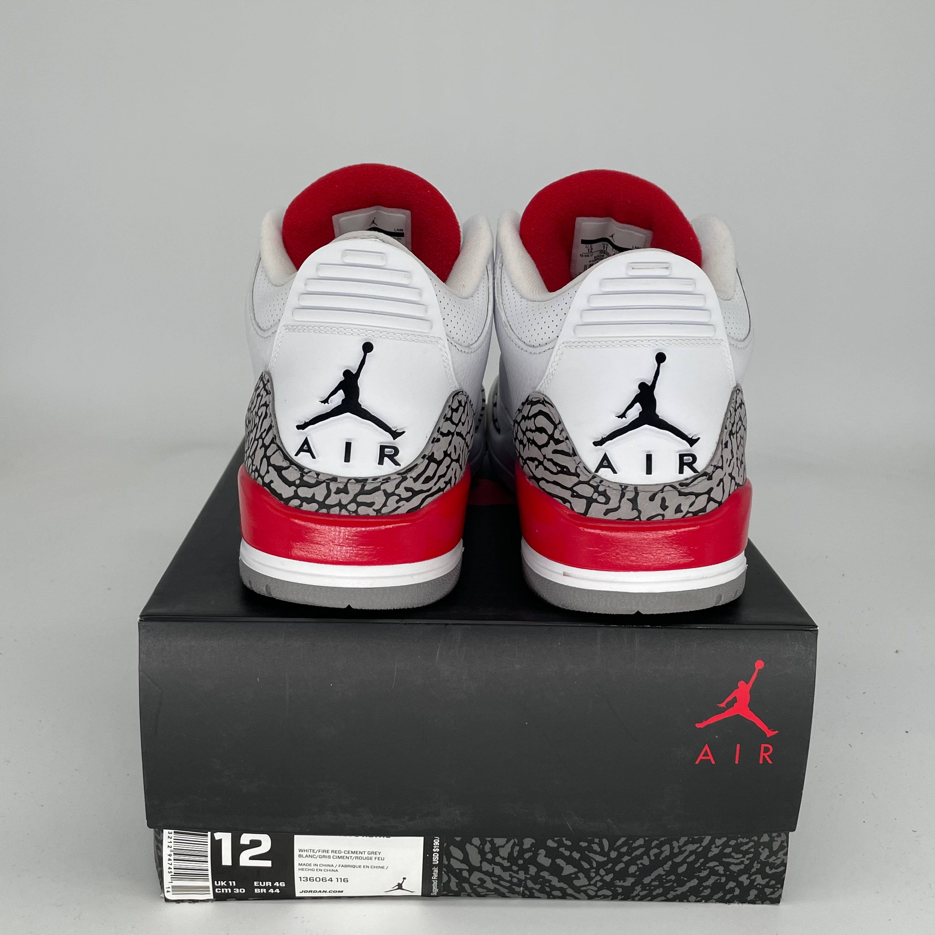 Original Air Jordan 3 Retro 'Hall of Fame' Basketball Shoes - Men's Size 12 (136064-116) - Perfect for Sneaker Collectors & Casual Wear