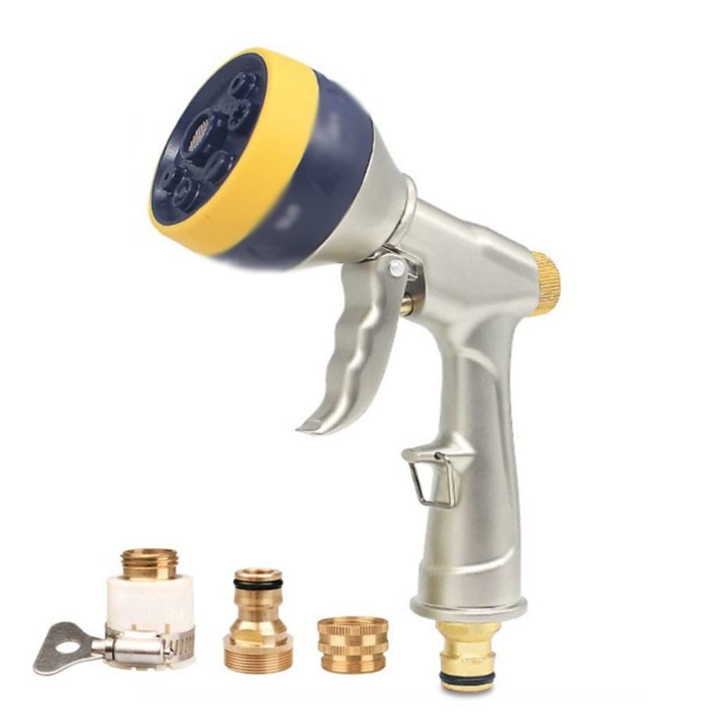 **Heavy Duty Metal Water Hose Nozzle - High Pressure Spray Gun for Car Washing, Garden Watering & Home Cleaning (One Size, Color A) - Perfect for Car Detailing, Lawn Care & Outdoor Cleaning**