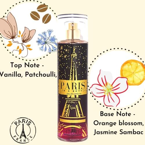 Thakor Craft Women's Paris In A Bottle Body Mist - Floral, Musky & Intense Fragrance | 8oz Long-Lasting Perfume Spray | Alcohol-Free & Travel-Friendly | Perfect for Date Night, Office & Special Occasions
