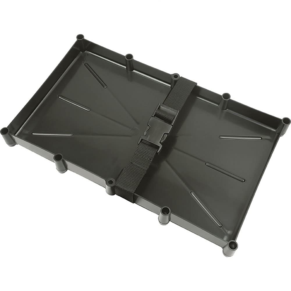 Seachoice 31 Series Narrow Battery Tray - Heavy Duty Black Plastic Battery Holder for Marine, RV & Automotive Use - Perfect for Boat, Car, Truck & Off-Road Vehicle Battery Storage