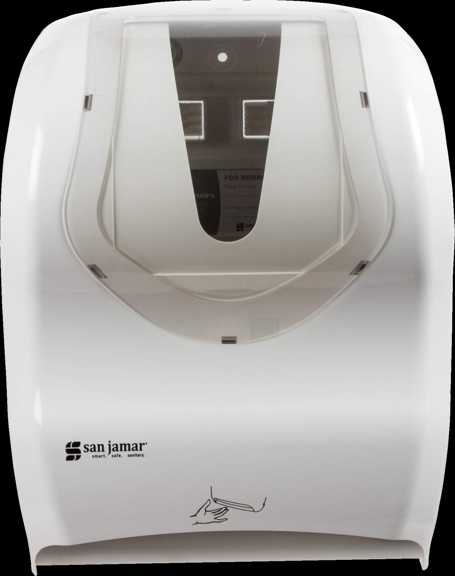 San Jamar Summit Smart System with IQ Sensor Paper Towel Dispenser - Touchless Operation for Standard & 4-Inch Core Rolls - Ideal for Bathrooms, Kitchens, Restaurants & Office Spaces - White Plastic Hygienic Solution