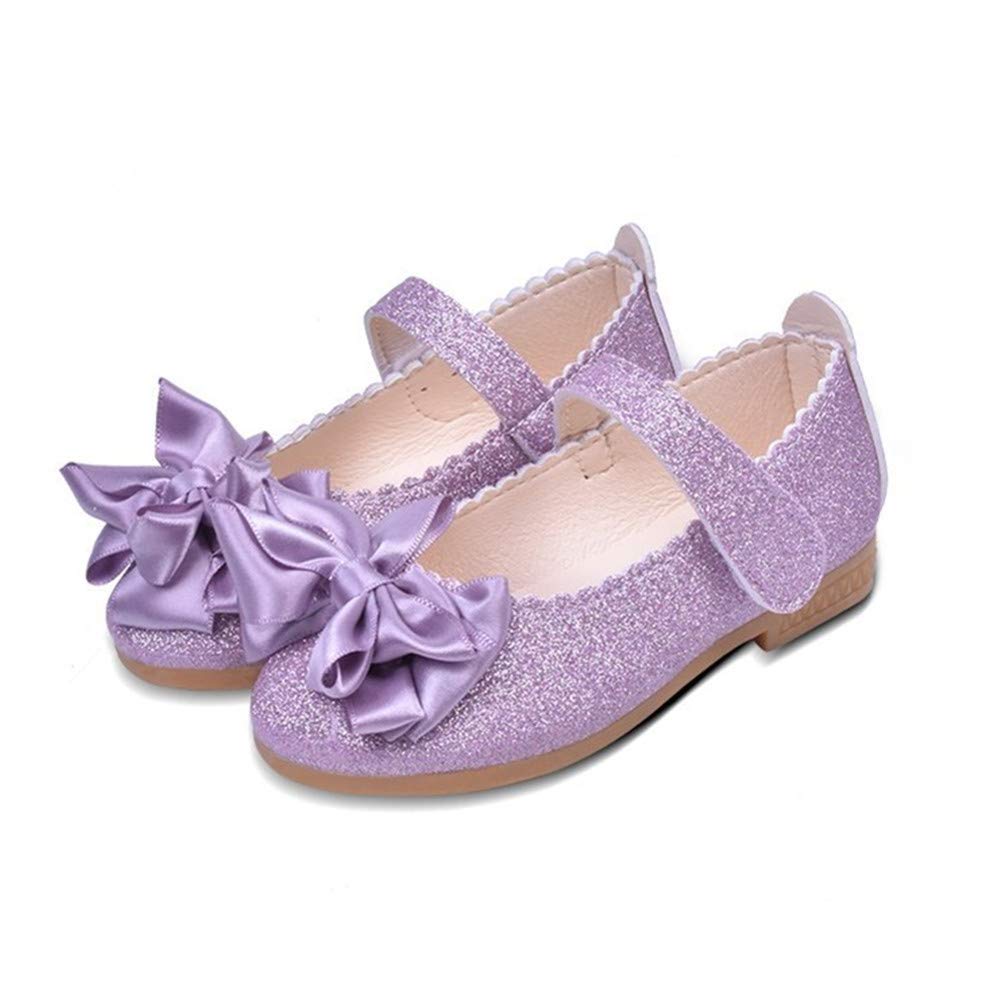 BININBOX Toddler Ballet Shoes for Girls - Sparkly Mary Jane Flats with Bowknot - Princess Dress Shoes for Wedding, Party & Dance Performance | Comfortable Kids Ballerina Shoes for Toddlers 1-3 Years