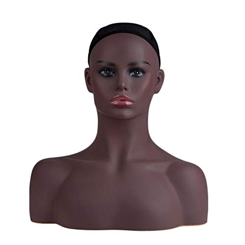 Realistic PVC Female Mannequin Head with Wig - Fashion Display Stand for Jewelry, Hats, Glasses & Headphones | Perfect for Boutiques, Salons & Retail Stores
