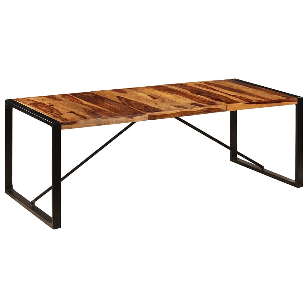 Mid Century Modern Rectangular Dining Table - 86.6x39.4x29.5 Inch Solid Sheesham Wood Farmhouse Kitchen Table with Vintage Coffee Table Design | Perfect for Dining Rooms, Kitchens, and Open Concept Living Spaces